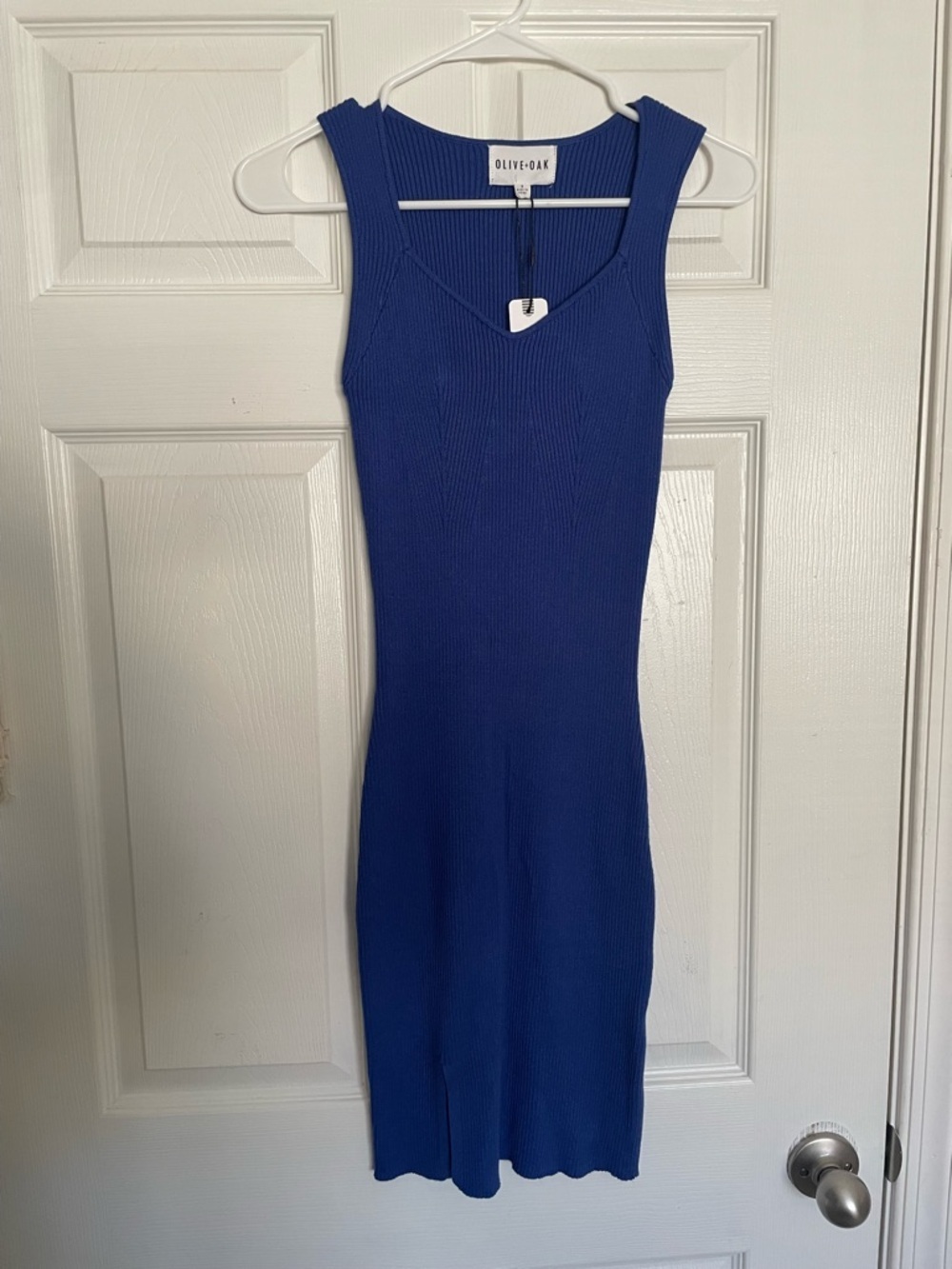 NWT Olive & Oak Womens Size Small Royal Blue Ribbed Tank Dress